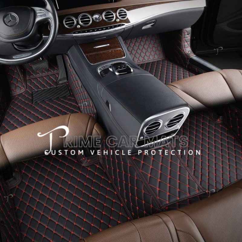Black and Red Stitching Car Mats Set